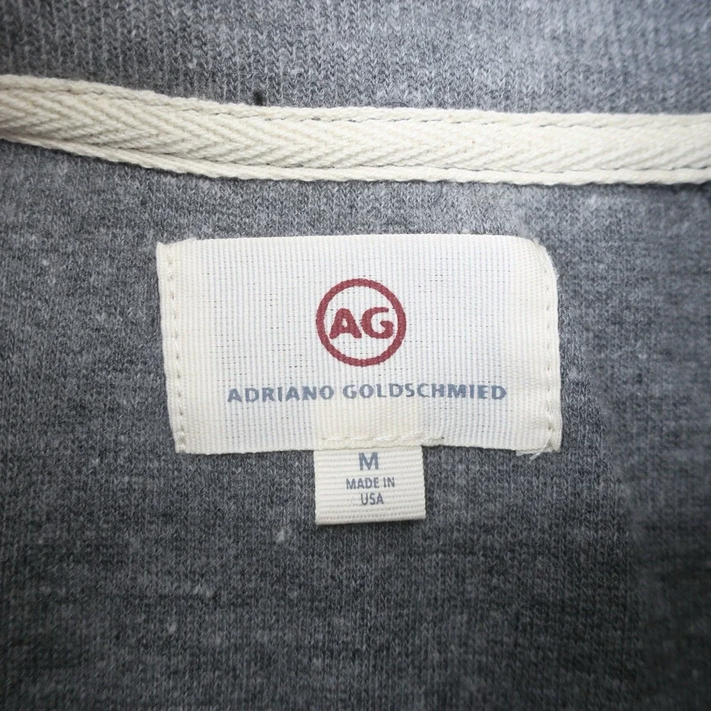 Adriano Goldschmied AG 1/4 Button Pullover Sweater Men's Medium Gray - Picture 6 of 9
